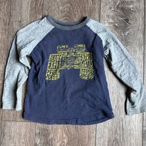 Mini Boden Raglan Boys Slub Long Sleeve Shirt 4-5y